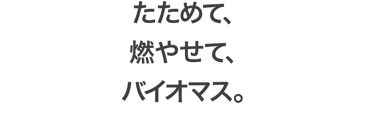 たためて、燃やせて、バイオマス。